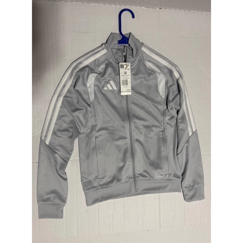 Adidas Tiro 26L Track Jacket Kids Medium Grey White Soccer New